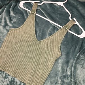 camo green crop top